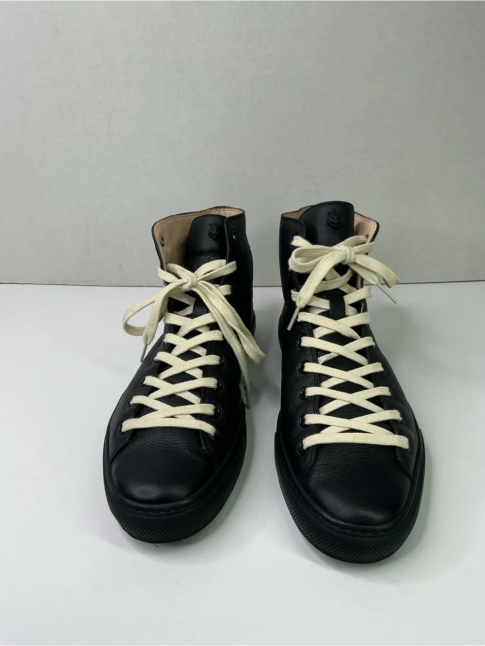 Gucci black leather high-top sneakers